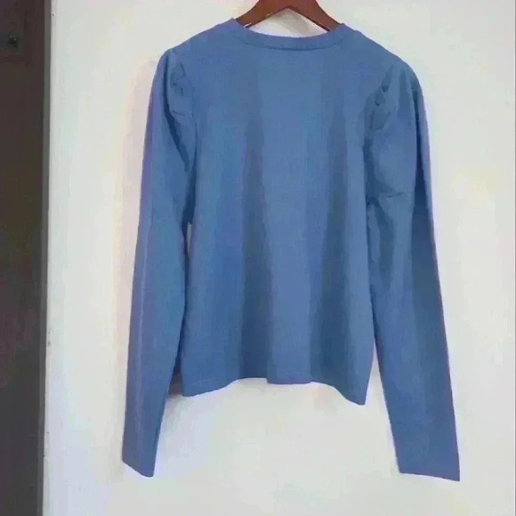 BUFFALO | David Bitton Forever Blue Pullover Ruffled Shoulder Sweater - Picture 2 of 3